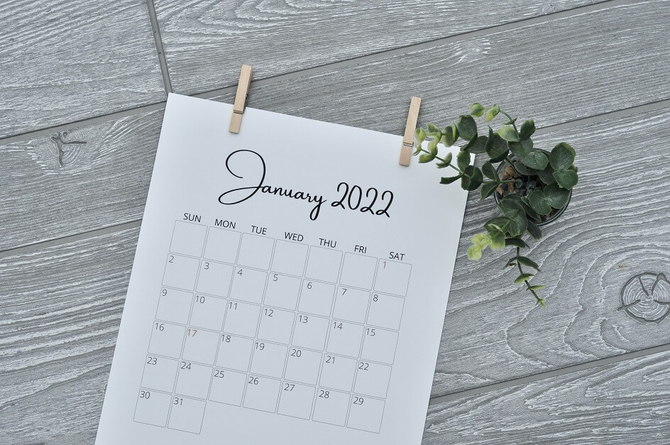 January 2022 calendar is a good time to Find Your Word of the year