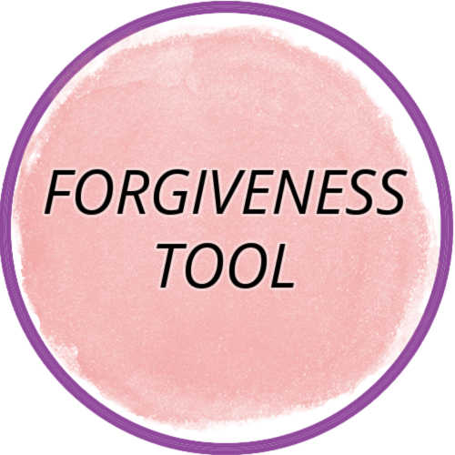 Round icon with words forgiveness tool under free resources
