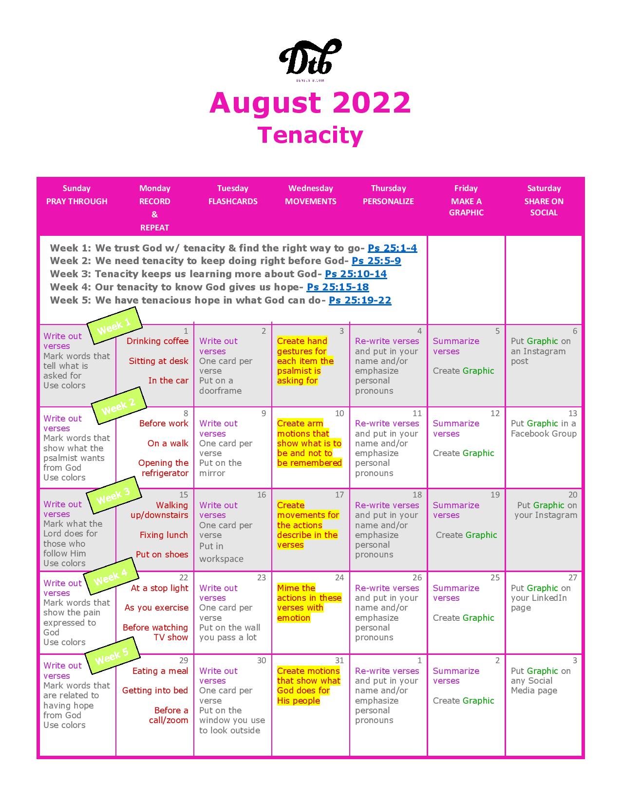 August 2022 Scripture Calendar image