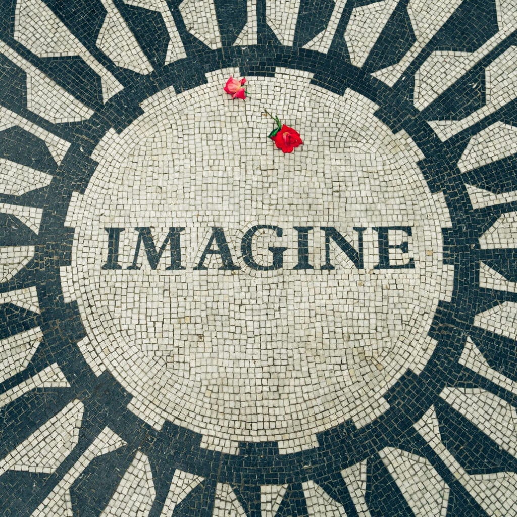 artwork that says imagine