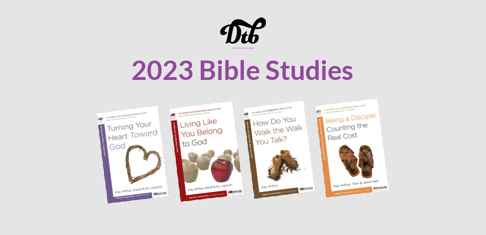 2023 Bible studies with four books displayed